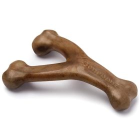 Wishbone Durable Dog Chew Toy For Aggressive Chewers, Real Bacon,Medium (Option: Brown)